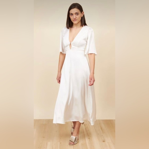 Park & Fifth Dresses & Skirts - Park & Fifth White Satin Midi Dress